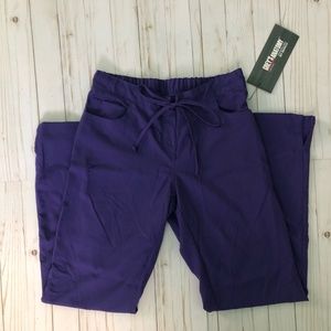 NWT Greys Anatomy Scrub Bottoms, Purple Rain S